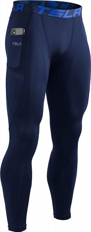 TSLA 1 or 2 Pack Men's Thermal Compression Pants, Athletic Sports