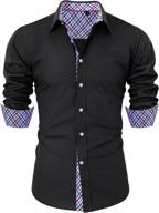 solid long sleeve men's dress shirt for casual and business, regular fit button down by siliteelon logo