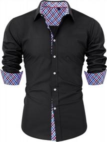 img 4 attached to Solid Long Sleeve Men'S Dress Shirt For Casual And Business, Regular Fit Button Down By Siliteelon