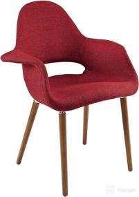 img 4 attached to 🔴 Red Mid-Century Modern Upholstered Fabric Dining Chair with Wood Legs by Modway Aegis