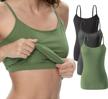 women's cotton camisole tank top w/ adjustable straps & shelf bra - vislivin stretch undershirt logo