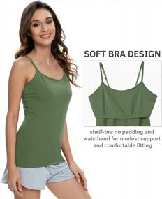 img 3 attached to Women'S Cotton Camisole Tank Top W/ Adjustable Straps & Shelf Bra - Vislivin Stretch Undershirt