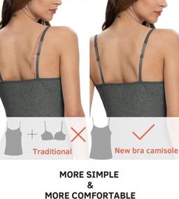img 2 attached to Women'S Cotton Camisole Tank Top W/ Adjustable Straps & Shelf Bra - Vislivin Stretch Undershirt