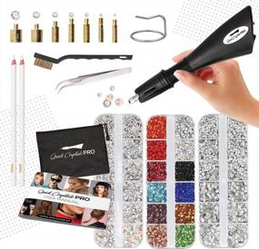 img 4 attached to 💎 Hotfix Applicator Pro: DIY Bedazzler Kit with 7 Tip Sizes, Tweezers, Cleaning Brush & 4400 Rhinestones