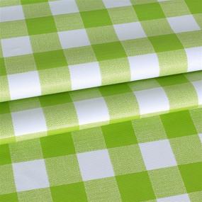 img 1 attached to Sancua 60 Inch Checkered Vinyl Round Tablecloth - Apple Green And White, 100% Waterproof And Oil Proof, Spill Proof PVC Table Cover For Dining Table, Buffet Parties, And Camping - Easy To Wipe Clean
