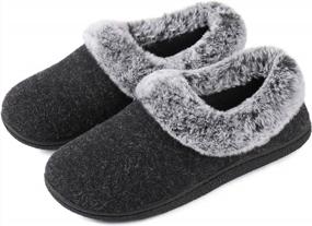 img 4 attached to Comfortable Women'S Memory Foam Slippers With Soft Faux Fur Collar, Non-Slip Rubber Sole For Indoor And Outdoor Wear - ULTRAIDEAS