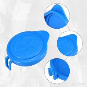 img 2 attached to 🔵 ACROPIX Ford Focus Windshield Washer Fluid Reservoir Bottle Cap - Set of 2 Blue