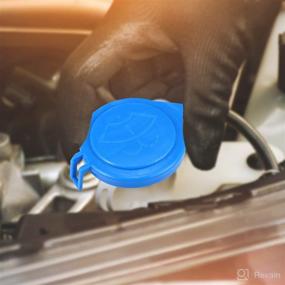 img 3 attached to 🔵 ACROPIX Ford Focus Windshield Washer Fluid Reservoir Bottle Cap - Set of 2 Blue