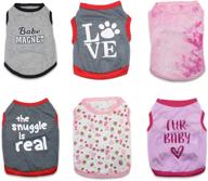 🐾 stylish 6-piece cat shirts set: small puppy girl & boy dog shirts - breathable summer t-shirts for pet dogs - cute female cat vest apparel logo