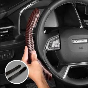 img 2 attached to ☕ Non-Slip Carbon Fiber Pattern Steering Wheel Cover for Men and Women - Safe Car Accessory for Most Models (Coffee)