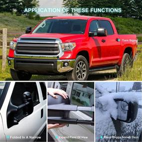 img 2 attached to SCITOO Toyota Towing Mirrors: Black Rear View Mirrors for 2007-2016 Toyota Tundra Truck - Larger Glass, Power Control, Heated, Turn Signal, Extending and Folding