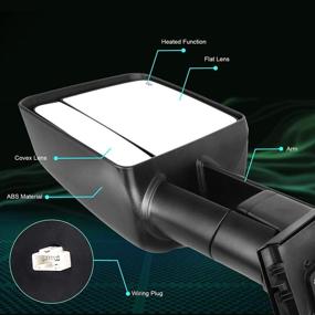 img 1 attached to SCITOO Toyota Towing Mirrors: Black Rear View Mirrors for 2007-2016 Toyota Tundra Truck - Larger Glass, Power Control, Heated, Turn Signal, Extending and Folding
