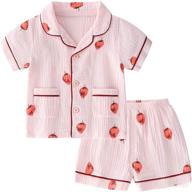 👕 summer pjs for girls boys 18 months - 9 years: toddler button up pajamas logo