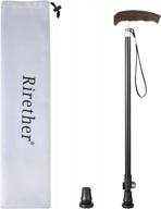 🚶 rirether adjustable height carbon fiber walking cane for men & women – ergonomic handle, fancy design, with carrying bag and 2 tips logo