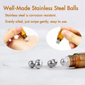 img 2 attached to 24-Pack Amber 2ML Essential Oil Roller Bottles By ZEJIA With Stainless Steel Roller Balls And 2 Droppers - Mini Glass Roll-On Bottles For Oils