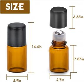 img 3 attached to 24-Pack Amber 2ML Essential Oil Roller Bottles By ZEJIA With Stainless Steel Roller Balls And 2 Droppers - Mini Glass Roll-On Bottles For Oils