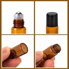img 1 attached to 24-Pack Amber 2ML Essential Oil Roller Bottles By ZEJIA With Stainless Steel Roller Balls And 2 Droppers - Mini Glass Roll-On Bottles For Oils
