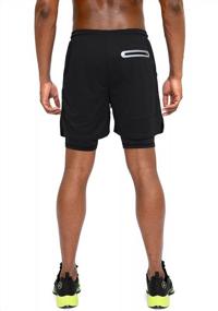 img 2 attached to Быстросохнущие мужские шорты для бега с телефоном и карманами на молнии - спортивные шорты от Pinkbomb