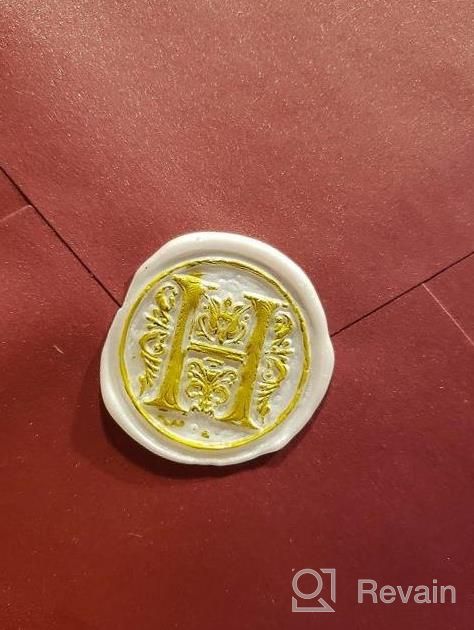 img 1 attached to Mceal Wax Seal Stamp, Large 1 1/5" (30Mm) Silver Brass Head Wooden Handle Letter A-Z Series - Regal Letter A review by Beth Dellman