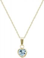 14k yellow gold heart pendant necklace w/simulated birthstone for little girls logo