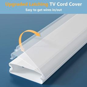 img 1 attached to TV Cord Hider With Coupling, 31.5" Yecaye Self-Latching Cable Concealer To Hide Cables Seamlessly, TV Cable Cover On Wall, Paintable TV Wire Covers For Cords, 2Pack, L15.7In W2.36In H0.79In, White