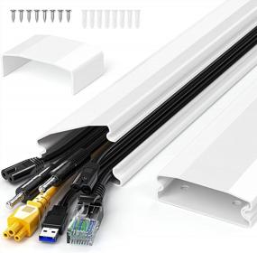 img 4 attached to TV Cord Hider With Coupling, 31.5" Yecaye Self-Latching Cable Concealer To Hide Cables Seamlessly, TV Cable Cover On Wall, Paintable TV Wire Covers For Cords, 2Pack, L15.7In W2.36In H0.79In, White