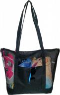 black mesh beach tote bag - ideal for beach trips - 18" x 18" x 5.5 logo
