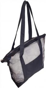 img 2 attached to Black Mesh Beach Tote Bag - Ideal For Beach Trips - 18" X 18" X 5.5