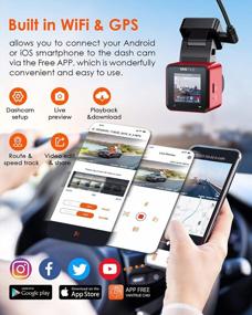 img 1 attached to 2.5K WiFi GPS Mini Dash Cam - Vantrue E1 1944P Voice Control, 24H Parking Mode & Wireless Controller - 1.54" LCD Front Car Camera W/ Night Vision & APP Support 512GB Max