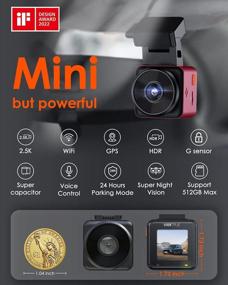 img 3 attached to 2.5K WiFi GPS Mini Dash Cam - Vantrue E1 1944P Voice Control, 24H Parking Mode & Wireless Controller - 1.54" LCD Front Car Camera W/ Night Vision & APP Support 512GB Max