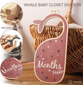 img 2 attached to 🐳 Wooden Whale Animal Baby Closet Size Divider Organizer Hanger Clothing Dividers for Nursery Decor Infant to 24 Months - IBWAAE