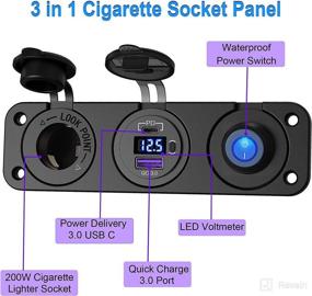 img 3 attached to 🔌 12V USB Cigarette Lighter Outlet - Qidoe 48W PD & QC3.0 USB C Car Charger, DC 200W Cigarette Lighter Socket with Waterproof Toggle Switch DIY Panel for Car RV Marine Boat Camper Truck (12V/24V)