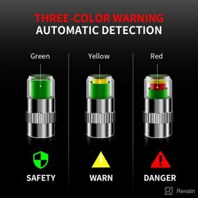 img 2 attached to 🚲 8Pcs Tire Pressure Monitor Valve Stem Cap Sensor Indicator - 3-Color Eye Alert, Ideal for Cars, Motorcycles, and Bicycles