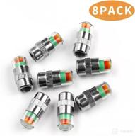 🚲 8pcs tire pressure monitor valve stem cap sensor indicator - 3-color eye alert, ideal for cars, motorcycles, and bicycles логотип