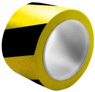 clean room-approved black and yellow hazard striped floor marking tape, over laminated for maximum durability, 3 inches x 54 feet - ultratape 1165 (1 roll) logo