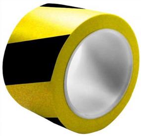 img 4 attached to Clean Room-Approved Black And Yellow Hazard Striped Floor Marking Tape, Over Laminated For Maximum Durability, 3 Inches X 54 Feet - UltraTape 1165 (1 Roll)