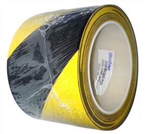 img 1 attached to Clean Room-Approved Black And Yellow Hazard Striped Floor Marking Tape, Over Laminated For Maximum Durability, 3 Inches X 54 Feet - UltraTape 1165 (1 Roll)