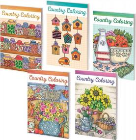 img 2 attached to Collections Etc Publications International, Ltd. Country Charm Coloring Books - Set Of 5 Paperback Books 30 Images Each Paperback