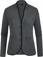 women's long sleeve button down cardigan knit sweater coat draped outwear with pockets by kancy kole logo
