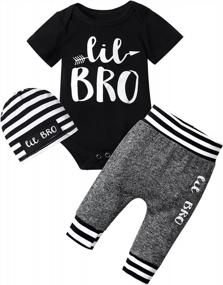 img 4 attached to Newborn Baby Boy Clothes Set: Letter Print Hoodie And Long Pants For Fall And Winter Outfits By Kilizo