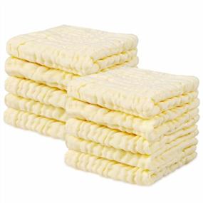 img 4 attached to Soft And Gentle: PPOGOO Baby Muslin Washcloths - 10 Pack Shower Gift For Sensitive Skin