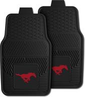 🏀 fanmats 13010 smu mustangs 2-piece heavy duty vinyl car mat set: front row floor mats with all weather protection and universal fit logo