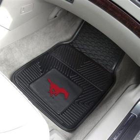 img 1 attached to 🏀 FANMATS 13010 SMU Mustangs 2-Piece Heavy Duty Vinyl Car Mat Set: Front Row Floor Mats with All Weather Protection and Universal Fit