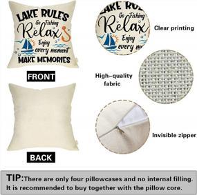 img 2 attached to Enhance Your Summer Decor With Fjfz Lake Life Throw Pillow Cover Set - Perfect For Farmhouse And Patio Spaces