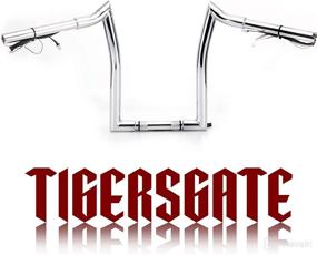 img 4 attached to 🐅 TIGERSGATE Chrome PRE-WIRED 14" Rise Meathook Monkey Bars 1 1/4" Ape Hanger Handlebars for 2015-2022 Harley Road Glide