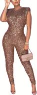 thlai sparkling jumpsuits sleeveless metallic women's clothing : jumpsuits, rompers & overalls logo