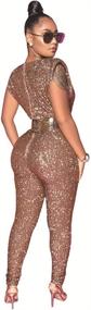 img 2 attached to THLAI Sparkling Jumpsuits Sleeveless Metallic Women's Clothing : Jumpsuits, Rompers & Overalls