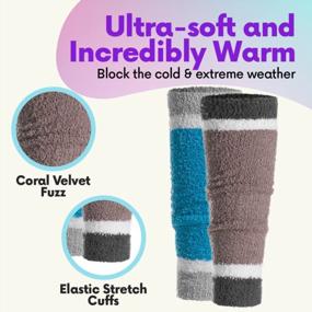 img 1 attached to Women'S Fuzzy 80S Leg Warmers 2 Pack - Long Fluffy Plush For Winter Dancing