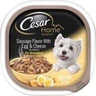 🥓 6 trays of cesar home delights sausage flavor with egg and cheese wet dog food, 3.5 oz each logo