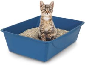 img 3 attached to 🐾 Compact and Stylish Petmate Litter Pan: Blue/Gray, Small